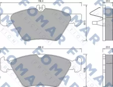 FOMAR FRICTION fo639081 -  Комплект тормозных колодок, дисковый тормоз